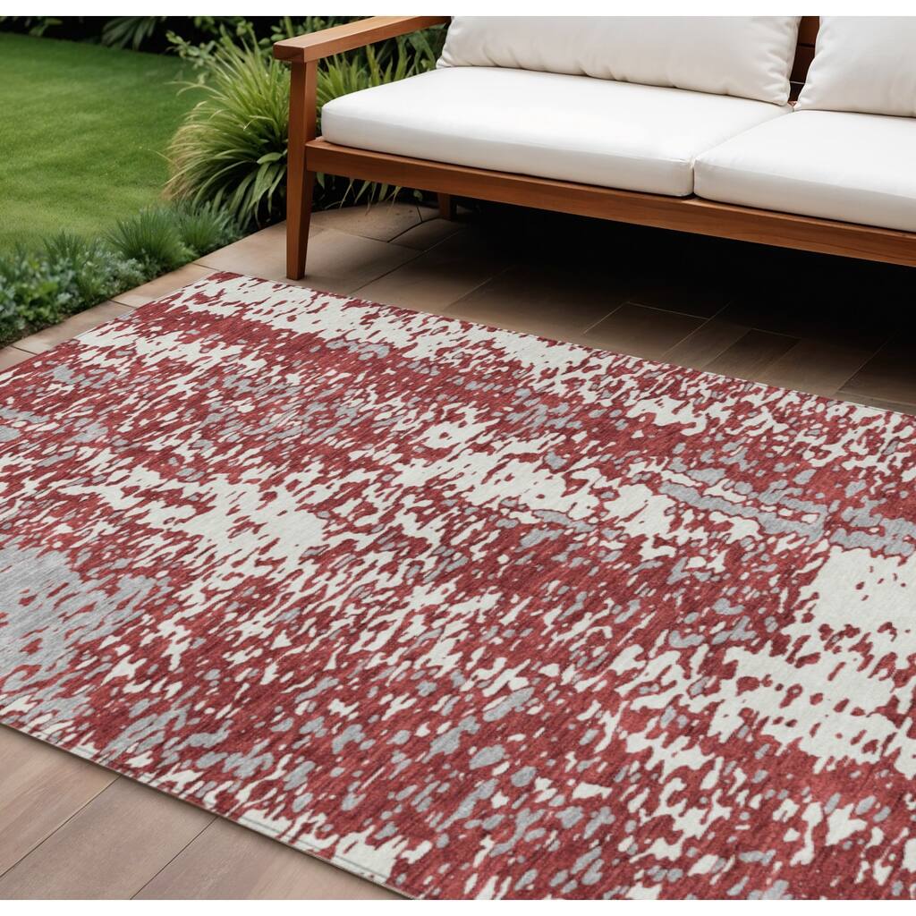 HomeRoots Abstract Transitional Rectangle Outdoor Rug