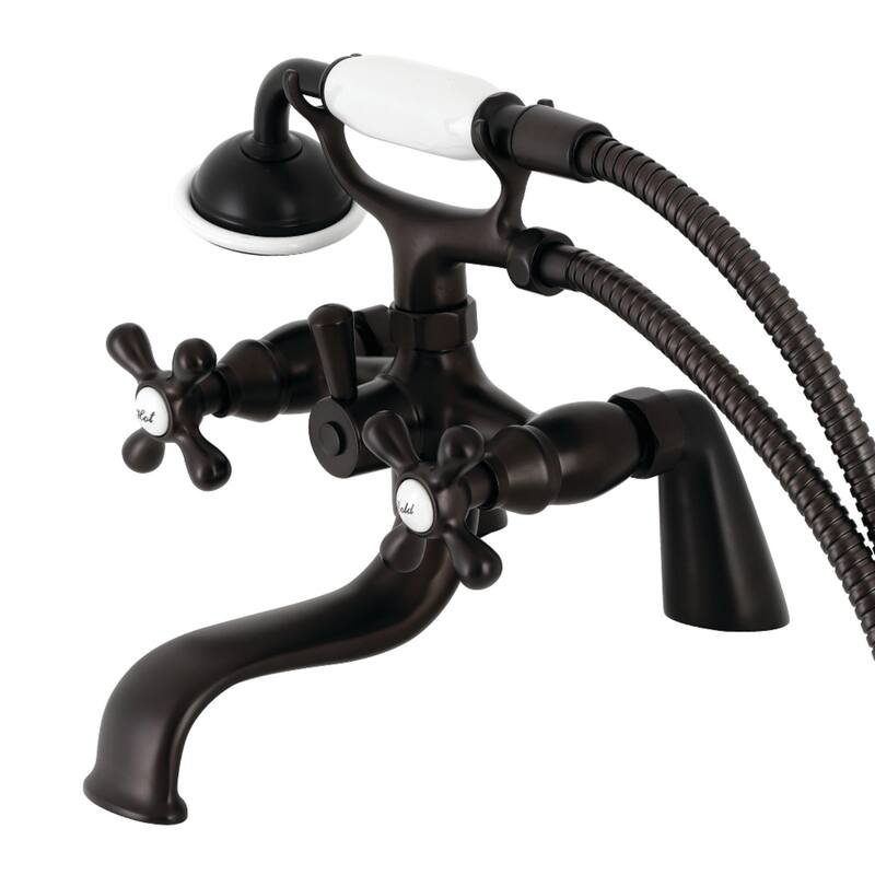Kingston Brass Deck Mount Clawfoot Tub Faucet with Hand Shower - Oil Rubbed Bronze