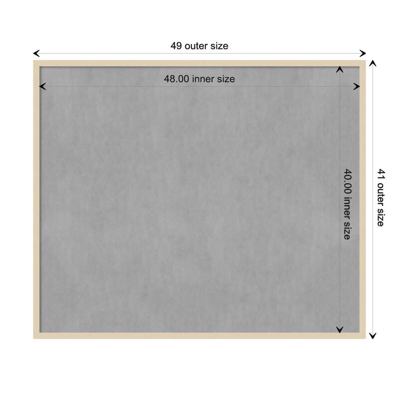 Amanti Art Svelte Natural Framed Magnetic Board - Board Size 48x40