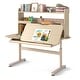 preview thumbnail 10 of 8, Gymax Kids Study Desk w/Tilt Desktop Retractable Book Stand & Pegboard