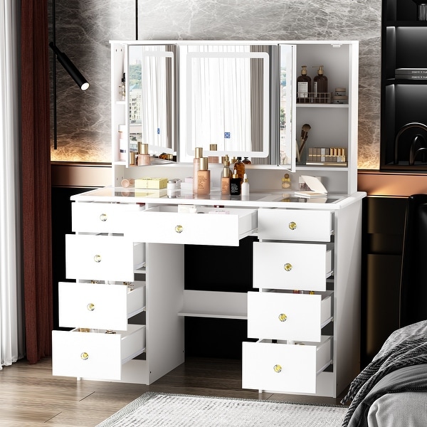 Makeup vanity and mirror with lights hotsell