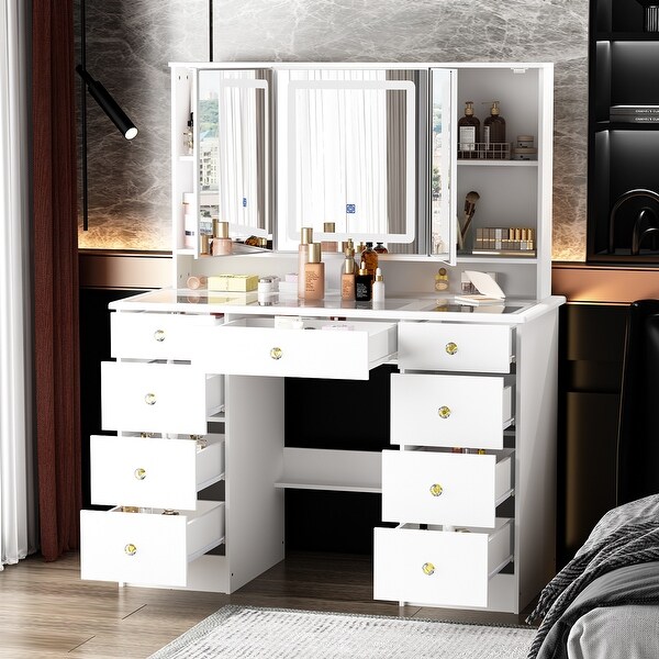 Make vanity with lights outlet