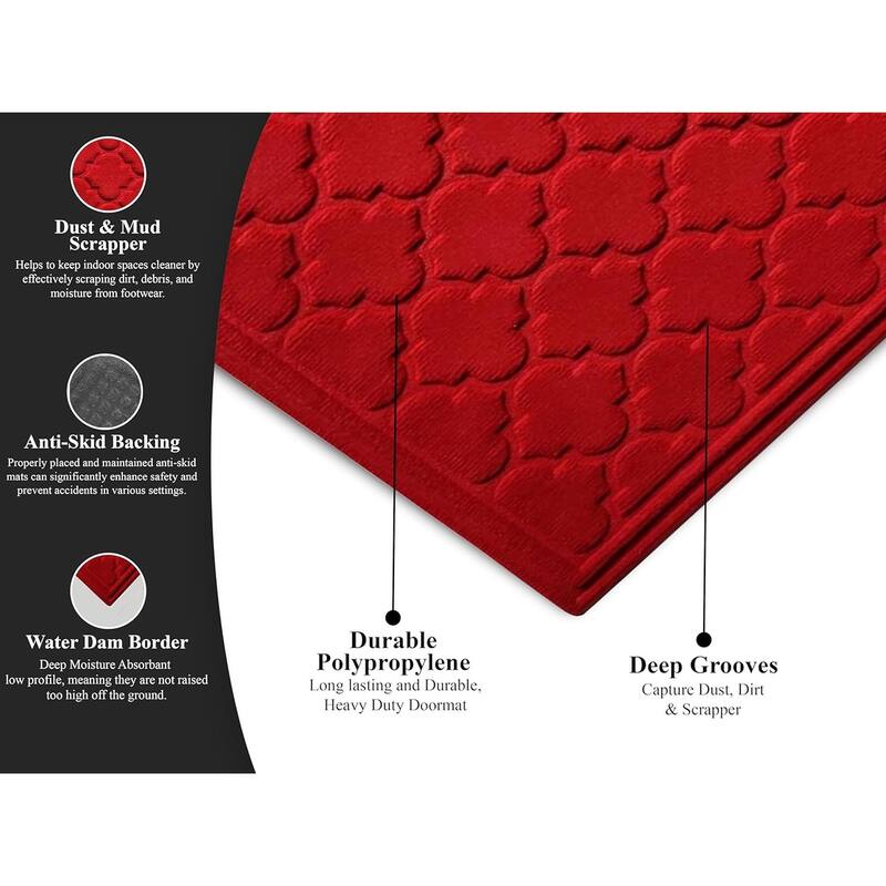 A1HC New All Weather Superior Dirt and Moisture Absorbing Polypropylene Door Mat with Non-Slip Backing for Inside Outside Use