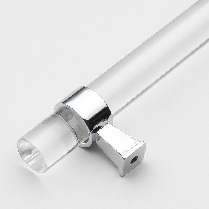 GlideRite 5-Pack 3-3/4 in. Center Clear Acrylic Polished Chrome Pulls - Polished Chrome