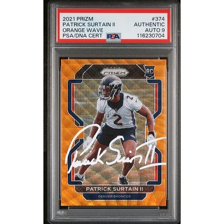 Patrick Surtain II 2021 Panini Prizm Orange Wave Signed Football