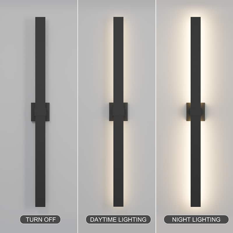 1-Light Black/White Aluminum LED Outdoor Wall Sconce