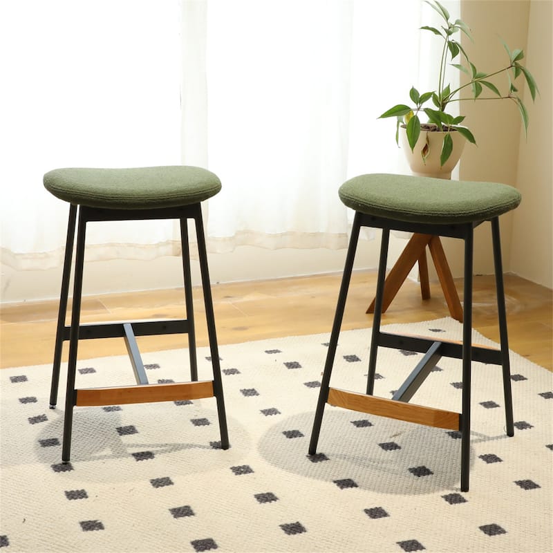 Modern Counter Height and Bar Height Bar Stools (Set of 2)