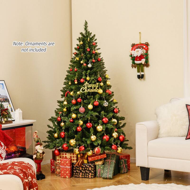 Costway 5/6/7 FT Artificial Christmas Tree with 510/814/990 Branch - See Details - Green