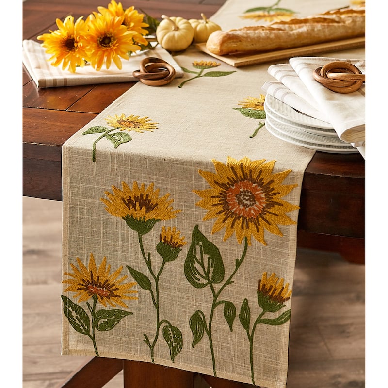 DII Embroidered Table Runner 14x70