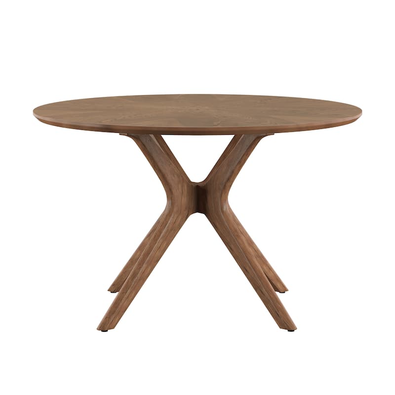 Nadine Mid-Century Dark Walnut Finish Round Dining Table by iNSPIRE Q Modern