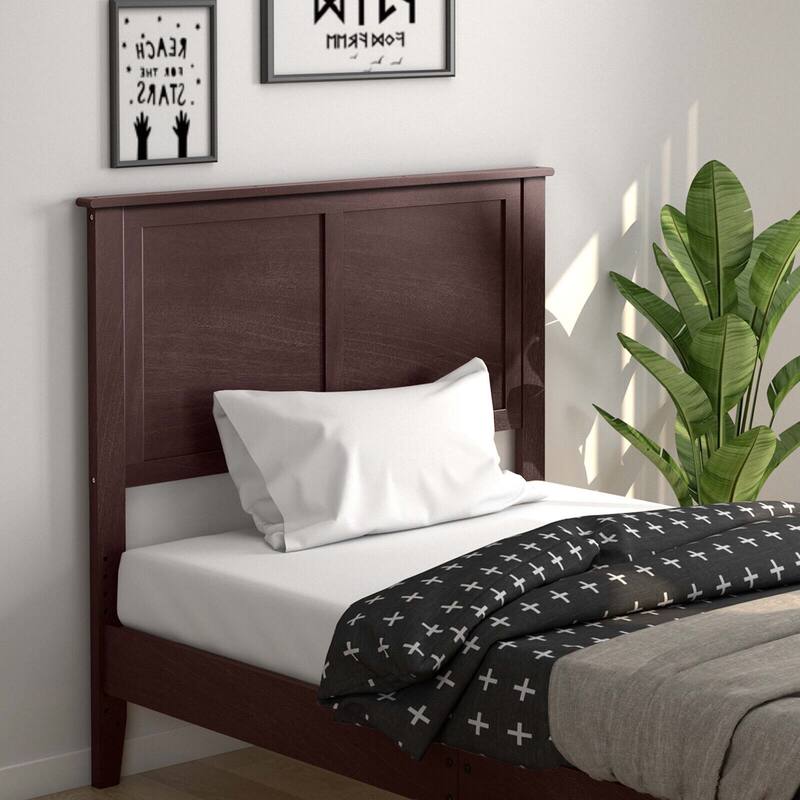 Gymax Twin Wood Headboard Flat Panel Pre-drilled Holes Height