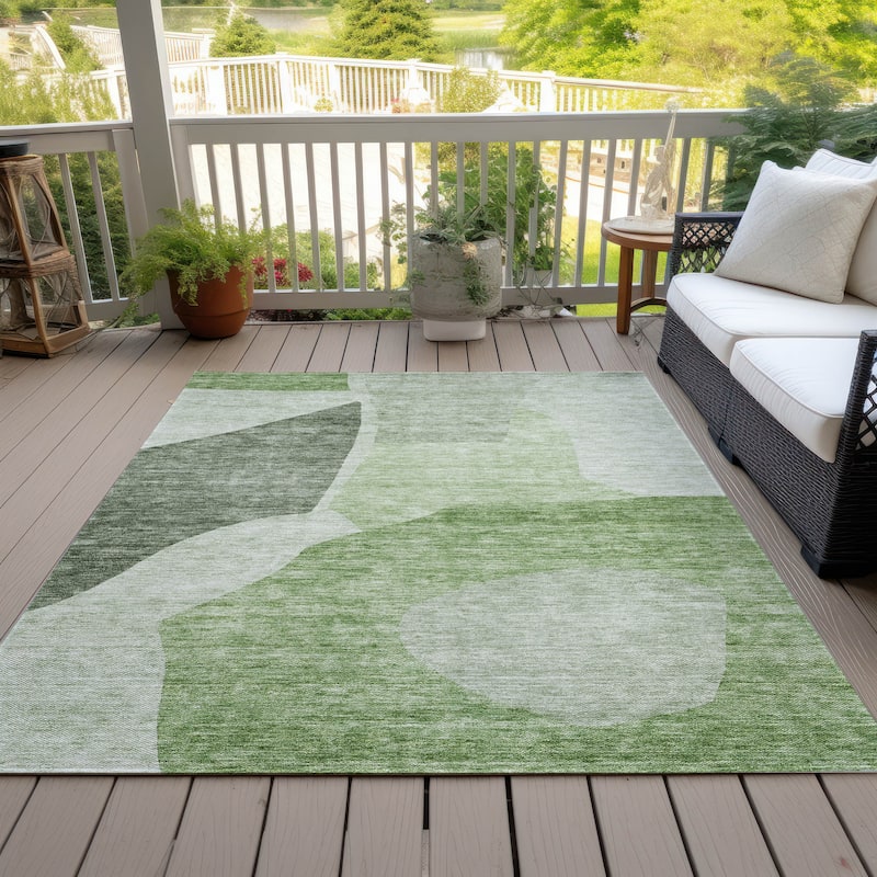 Machine Washable Indoor/ Outdoor Chantille Modern Abstract Rug