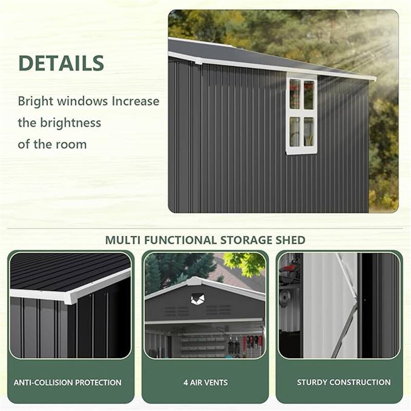 Metal Garden Sheds 10FTx12FT Outdoor Storage Shed