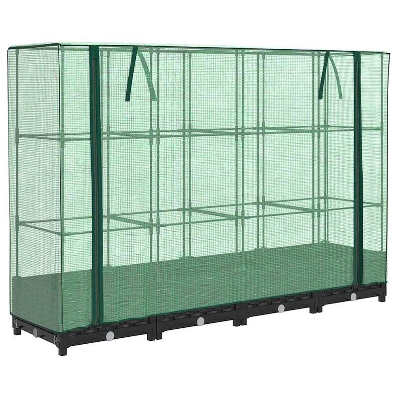 vidaXL Raised Bed Black, Green Polypropylene, Polyethylene, Iron Large - 15.7 x 63.0 x 48.4