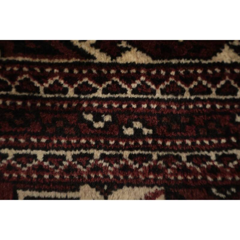 Hand Knotted Oriental 100% Wool Carpet Traditional All-Over Red Turkoman Area Rug - 12' 5'' X 8' 3''