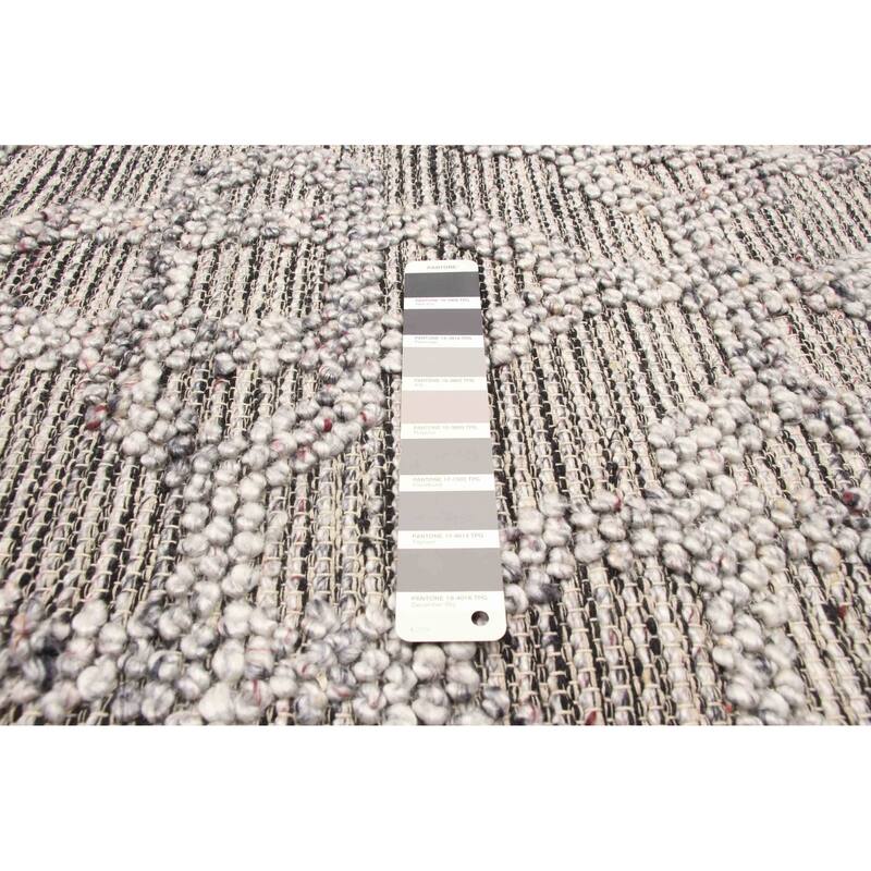 ECARPETGALLERY Braid weave Sienna Grey Wool Rug - 5'2 x 7'3
