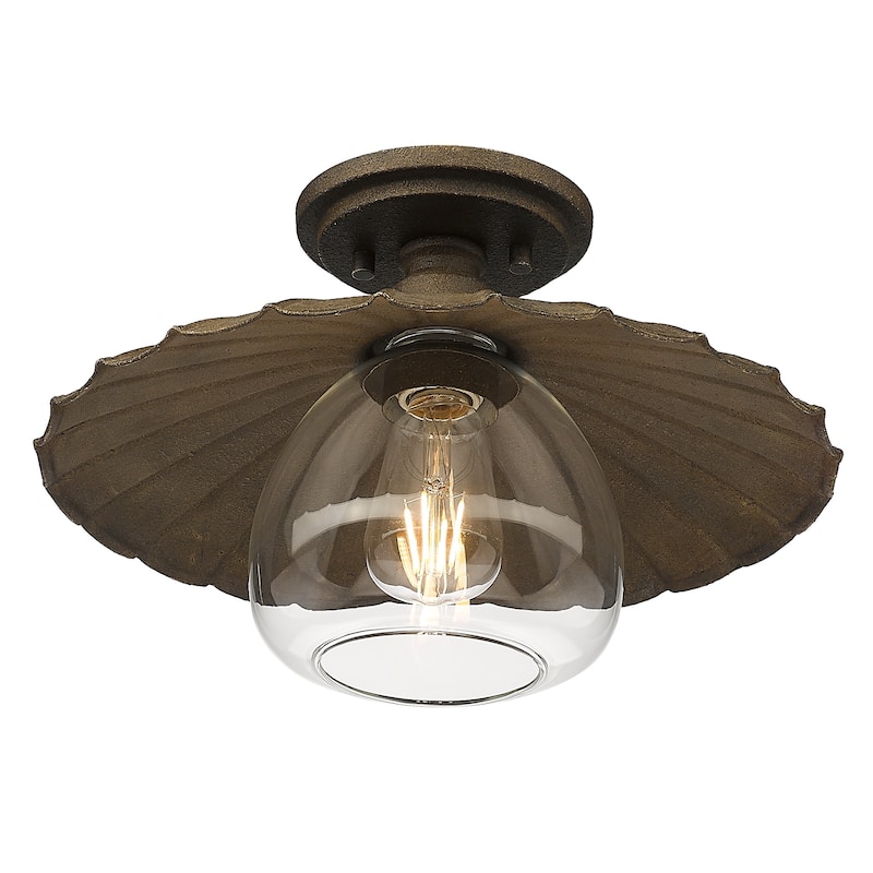 Wry Lighting Clemence 1-light Flush Mount in Dark Rust - Dark Rust