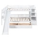 preview thumbnail 15 of 14, Twin over Twin Bunk Bed with Storage Staircase, Slide, Desk with Drawers and Shelves, and Full-Length Guardrails, White