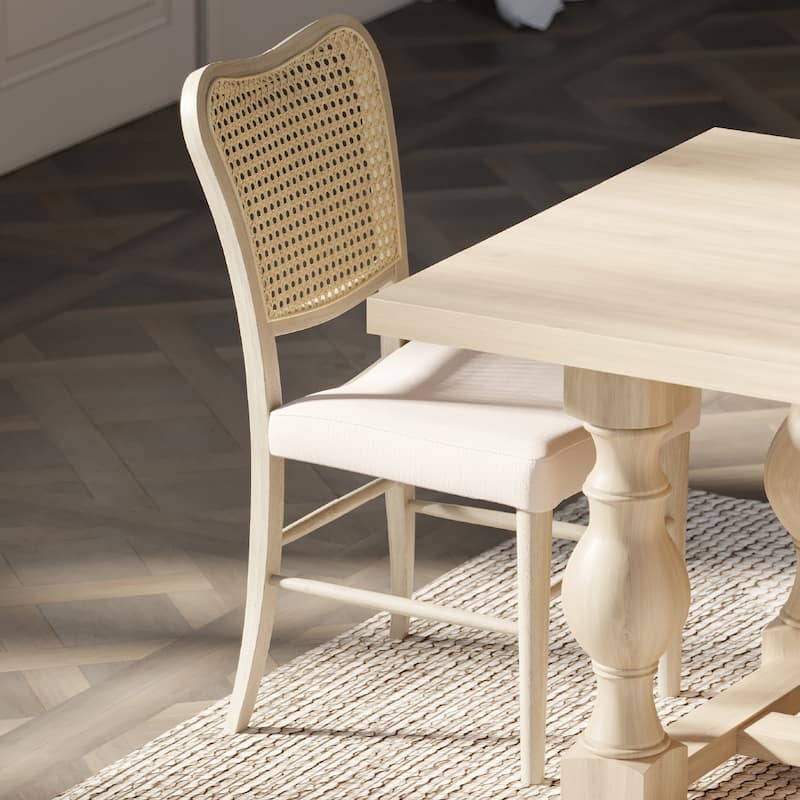 Maven Lane Vera Dining Chairs, Set of 2 - Aged White