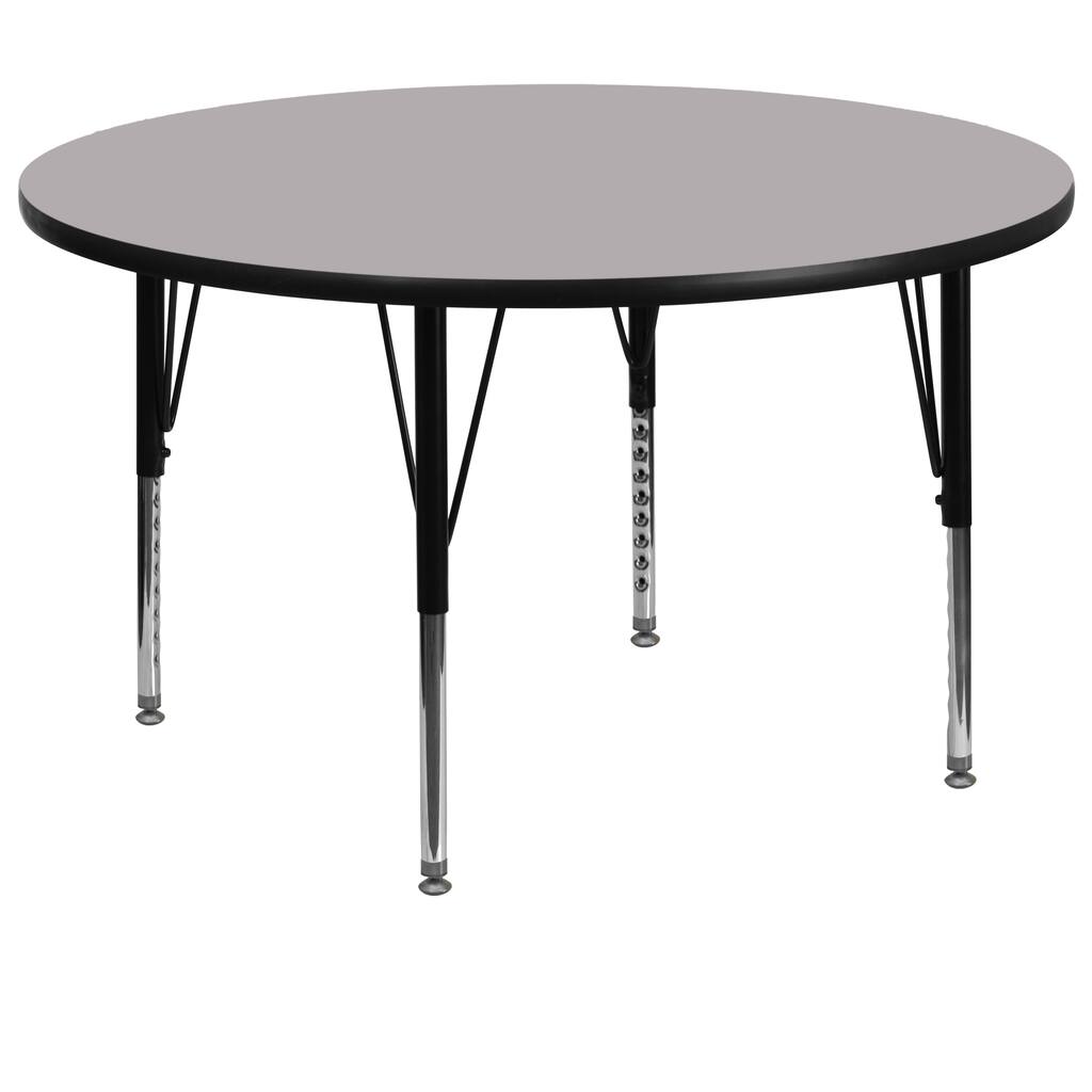 60'' Round Thermal Laminate Activity Table - Adjustable Short Legs