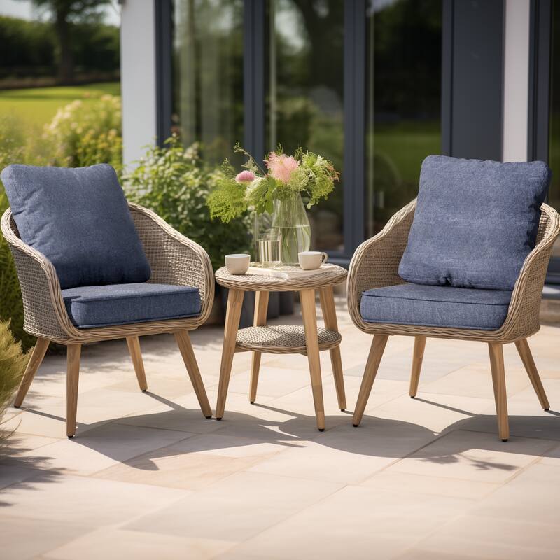 22 x 21 in Outdoor Patio Deep Seat Cushions Set Water Resistant