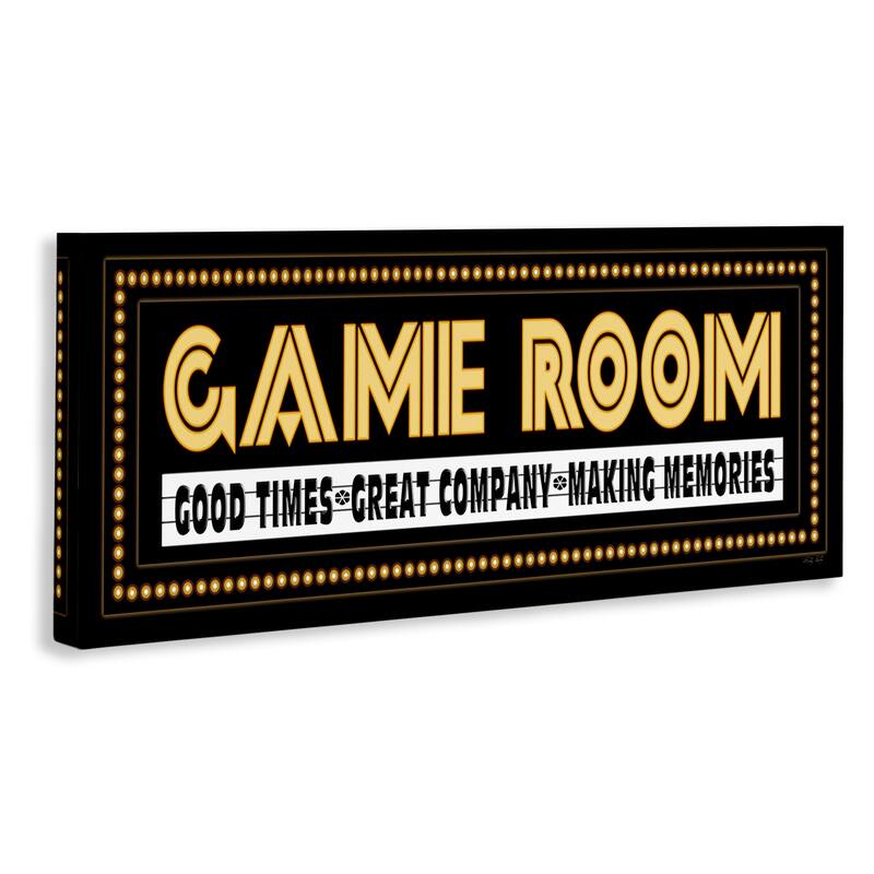 Stupell Arcade Game Room Quote Vintage Style Sign Canvas Wall Art