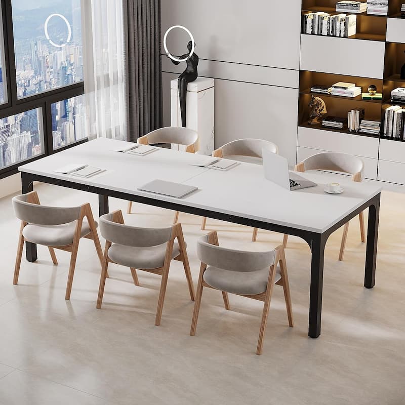 78.74" Large Rectangle Conference Table, Office Meeting/Seminar/Business Table Desk for Office Boardroom & Meeting Room