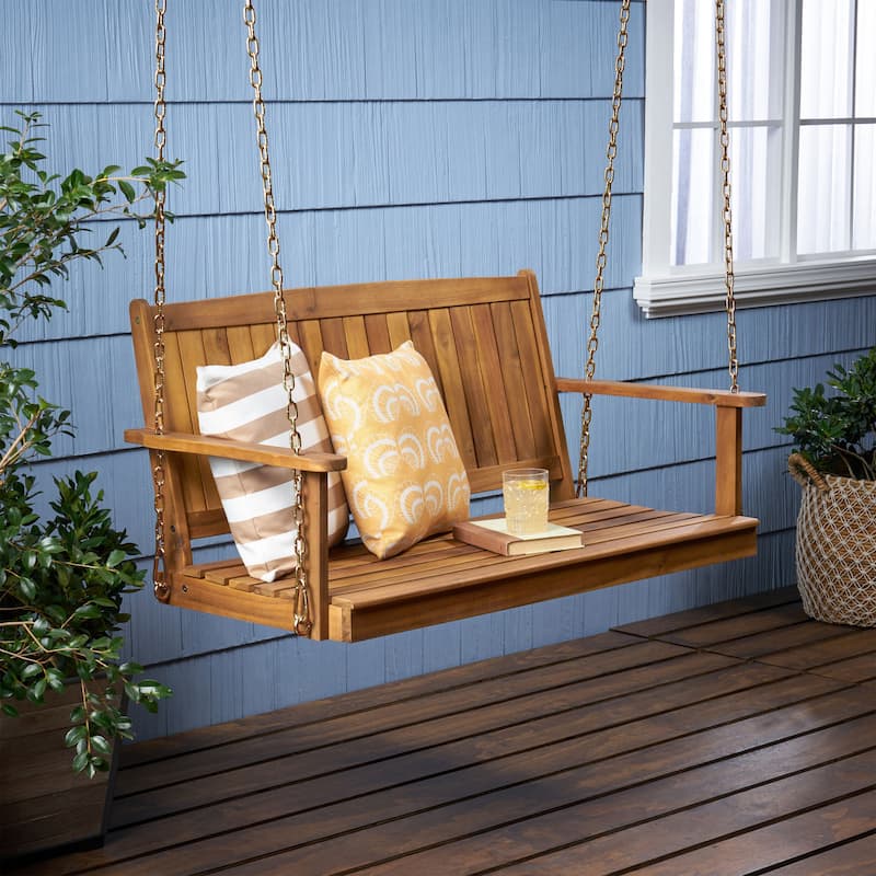 Acacia Wood Porch Swing
