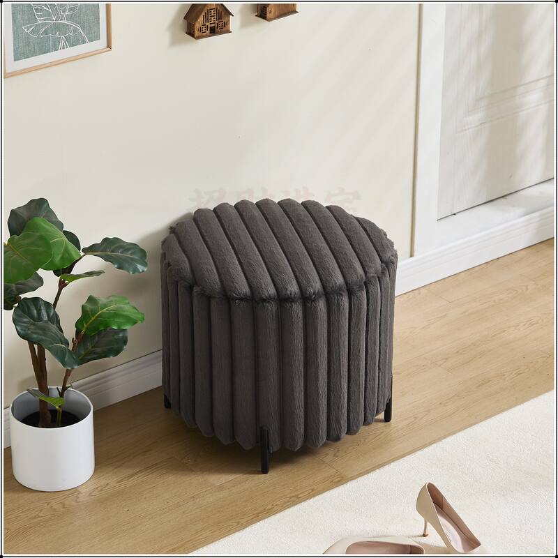 Upholstered Bench with Metal Legs - Charcoal - 22.05"Wide
