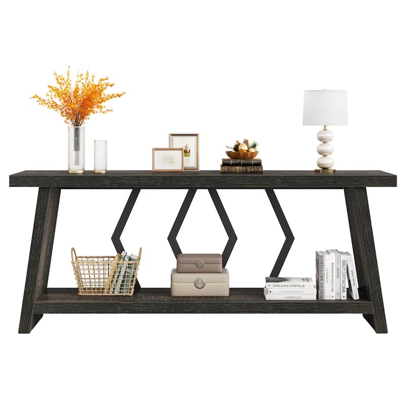 70.86-inch Wood Sofa Console Accent Table for Entryway