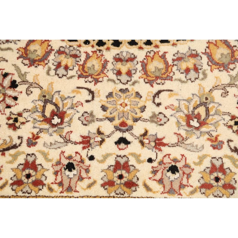 Vegetable Dye Wool/ Silk Floral Tabriz Oriental Area Rug Hand-knotted - 4'0" x 6'2"