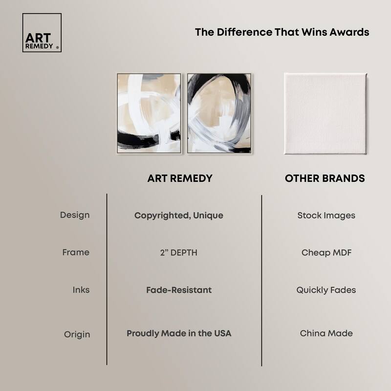 Neutral Interplay I Canvas Set of 2 by Art Remedy