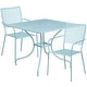 preview thumbnail 18 of 23, 35.5-inch Square Steel 3-piece Patio Table Set with Square Back Chairs
