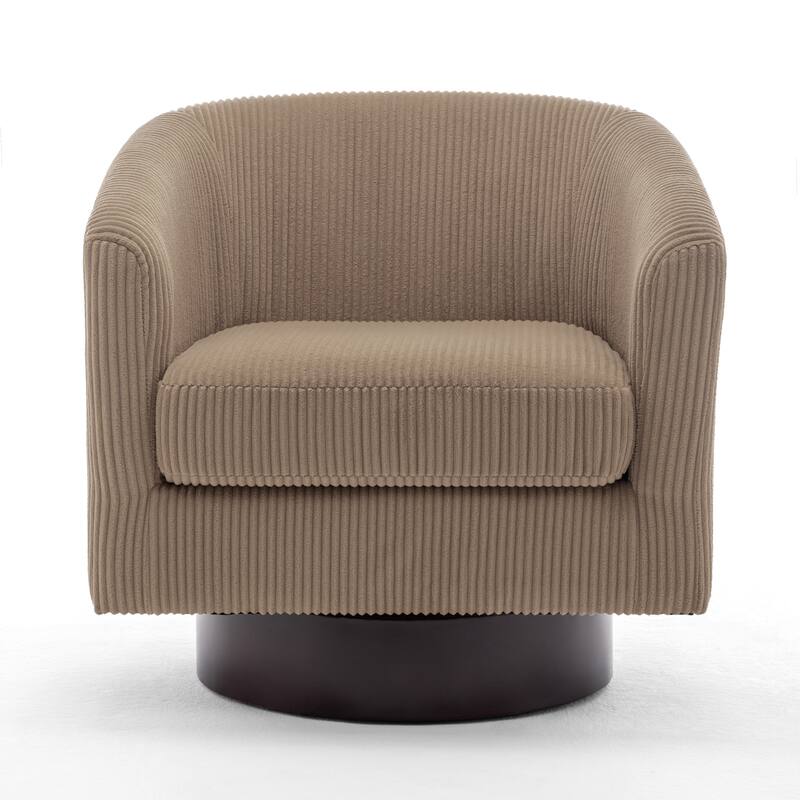 Modern Upholstered Barrel Chair Swivel Accent Chair for Living Room