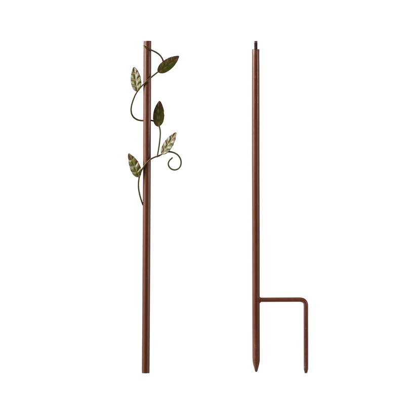 Glitzhome 52.5''H Blue Green Metal Sunflower Decorative Garden Birdhouse with Stake