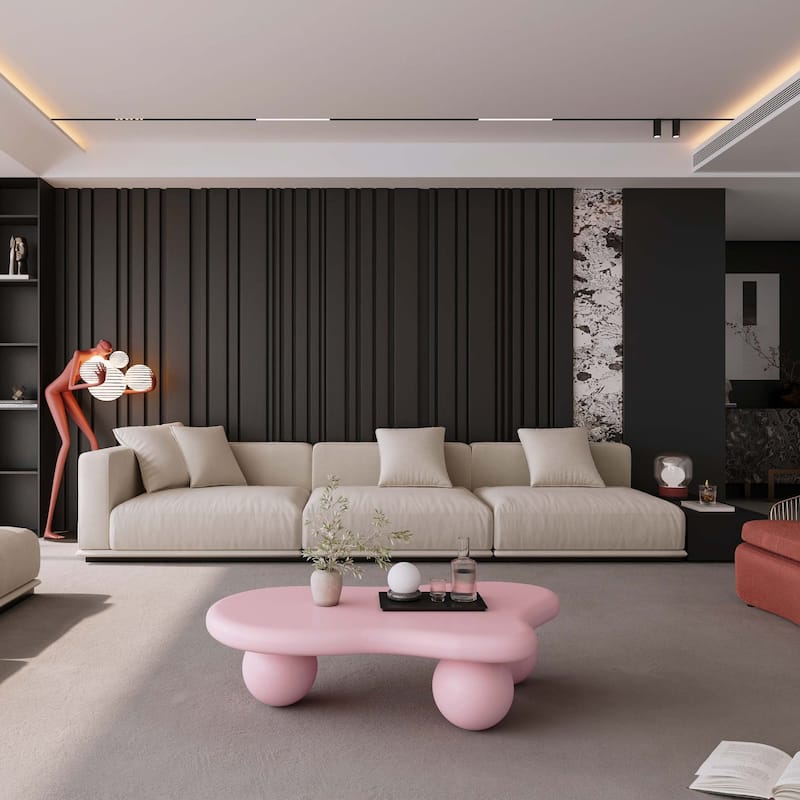 Cloud Shaped Coffee Table with 3 Ball Legs