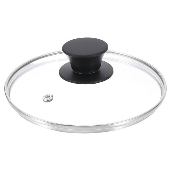 slide 2 of 15, 1 Pcs Universal Lid for Pot Cookware, Replacement Glass Pan Lids - Clear, Black