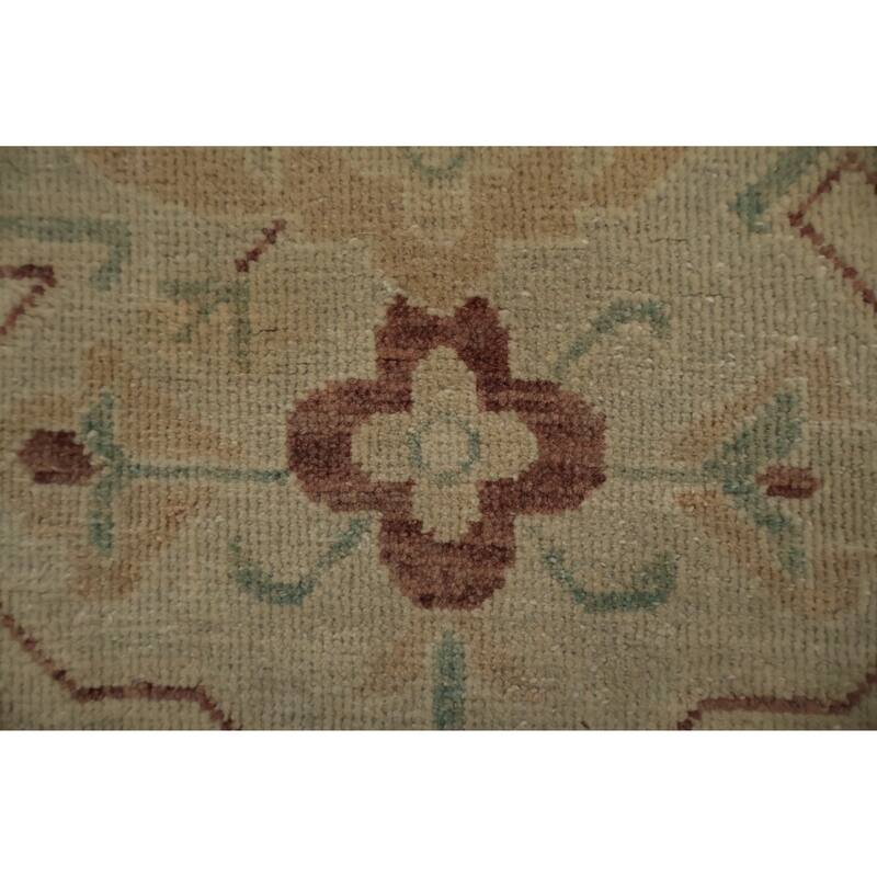 Hand Knotted Oriental 100% Wool Carpet Traditional Geometric Beige & Ivories Ziegler Area Rug - 13' 4'' X 9' 10''