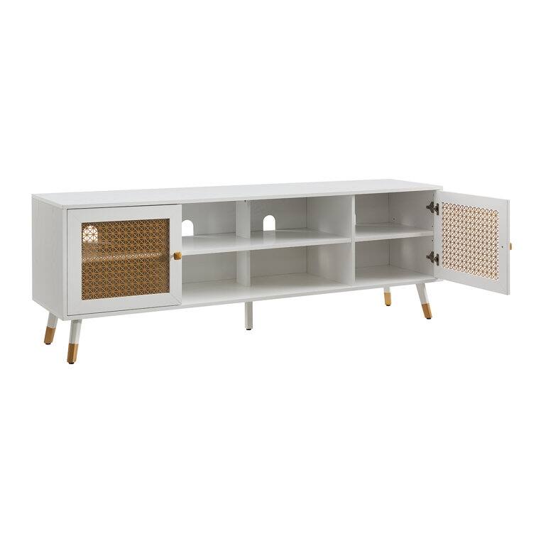 66'' Wood TV Stand Media Console For Tvs Up To 70", Classic Entertainment Center Media Console