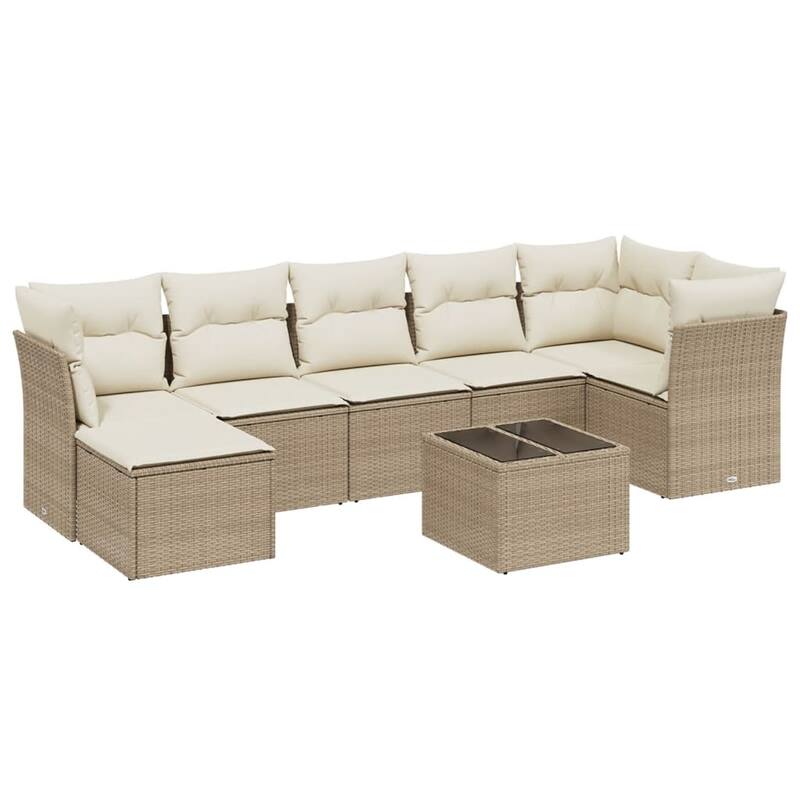 vidaXL Garden Sofa Set Beige/Black/Brown/Grey