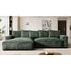 preview thumbnail 50 of 59, Transitional Luxe Upholstered Living Room Sectional 106.7 inch Green - Left Facing