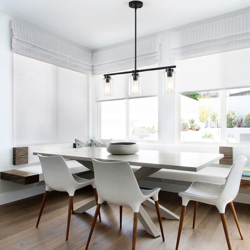 Modern Linear Ceiling Hanging Pendant Light With Adjustable Height for Living Room, Foyer