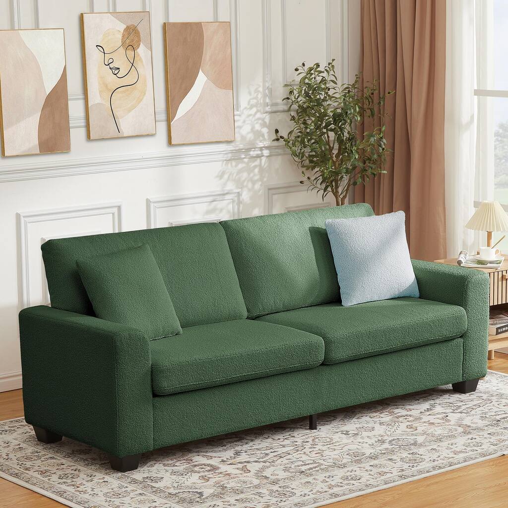 83" Modern Sofa, 3 Seater Deep Seat Couch with Wide Armrest, Removable Washable Cushion Cover, Cozy Sofa