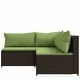 preview thumbnail 44 of 100, vidaXL Patio Corner Sofa with Cushions Black/Brown/Gray Poly Rattan