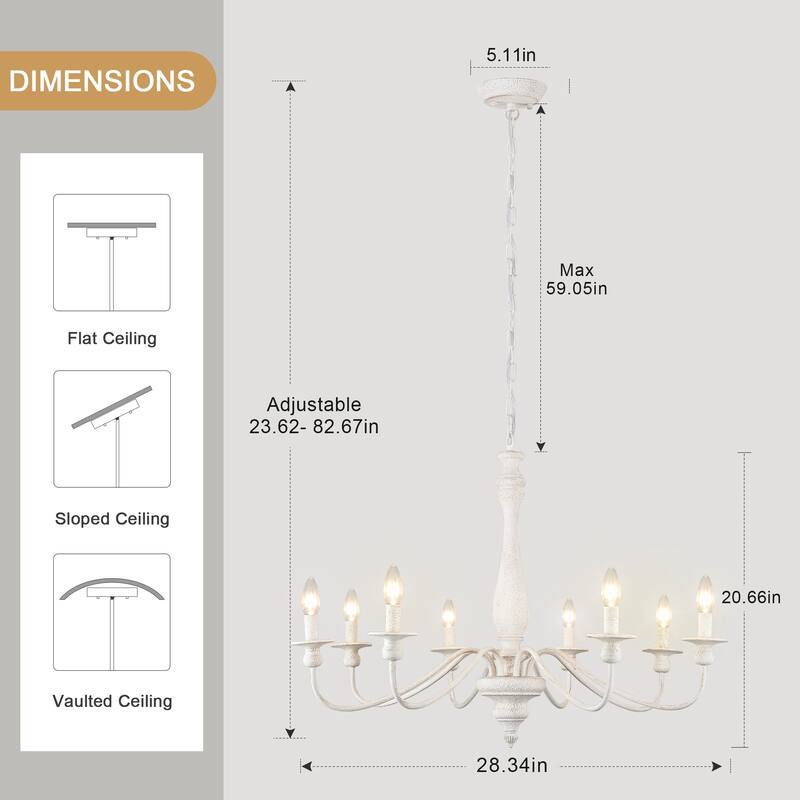 6-Light Candlestick Hanging Ceiling Light Fixture Linear Chandelier Lighting for Dining Room Kitchen Island