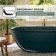 preview thumbnail 29 of 31, Luxury Flatbottom Solid Surface Freestanding Soaking Bathtub with Discreet Towel Slot and Drain Assembly