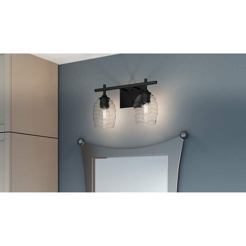 Lucy 2-Light Matte Black Vanity Light