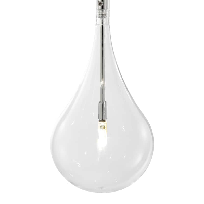 14 Glass Globes Dimmable LED Chrome Chandelier