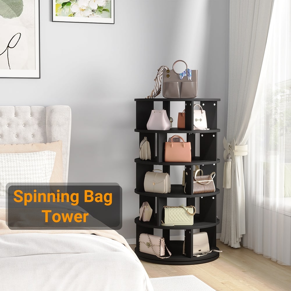 Cimly 7-tier Rotating Shoe Rack Tower, 32-pair Spinning Display Round Shoe Organizer for Closet