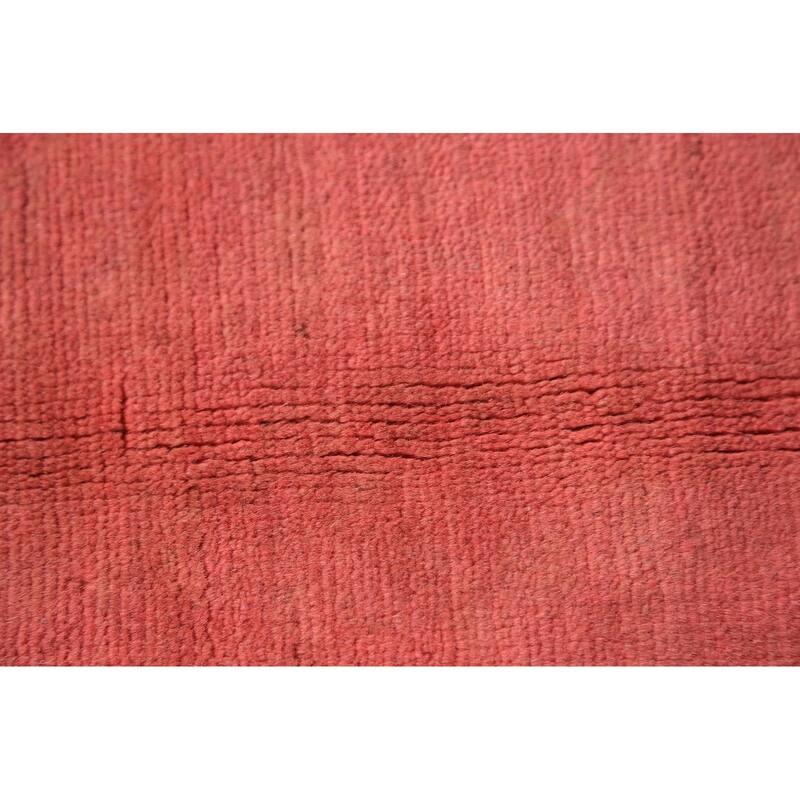 Pink Gabbeh Modern Rug Handmade Solid Wool Carpet - 2'8" x 4'1"